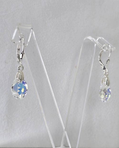 Aros brisura cristal swarovski aurora boreal tonalidad gota