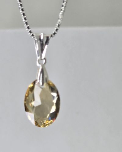 Dije ambar cristal swarovski oval