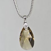 Dije grande de gota cristal ambar swarovski