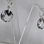 Nueva colección zarcillo cristal cricular con brisura y combinación plateada