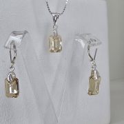 Aros ambar cuadrados brisura de cristales