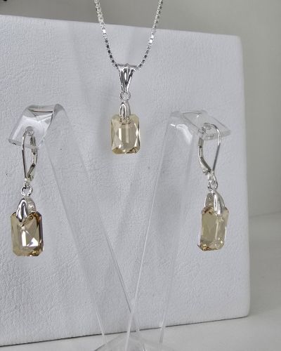 Dije cristal cuadrado ambar swarovski