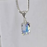 Dije cristal cuadrado aurora boreal swarovski