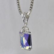 Dije cristal cuadrado aurora boreal swarovski