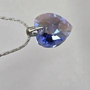 Dije cristal swarovski grande 24 mm corazón celeste pastel