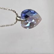 Dije cristal swarovski grande 24 mm corazón celeste pastel