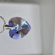 Dije cristal swarovski grande 24 mm corazón celeste pastel