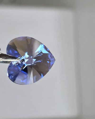 Dije cristal swarovski grande 24 mm corazón celeste pastel