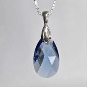 Dije grande de gota cristal swarovski celeste