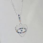 Gargantilla de Corazón y ojo turco con extensor