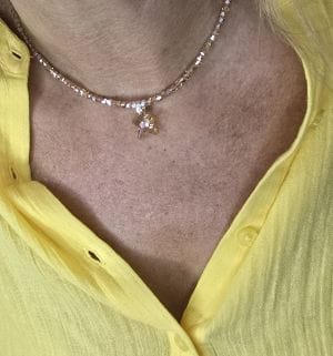 Gargantilla honey con estrella de mar ambar cristal swarovski