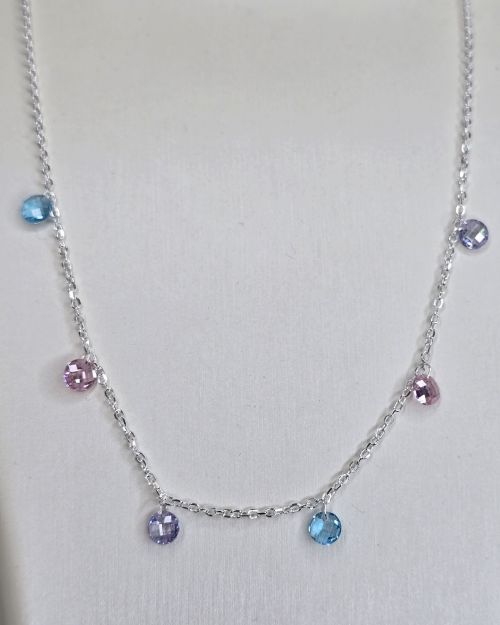 Choker punto de luz colores pasteles con cubics de 5 mm