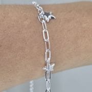 Pulsera de Estrellas Plata con eslabones forcet