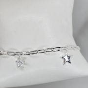 Pulsera de Estrellas Plata con eslabones forcet