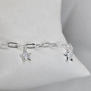 Pulsera de Estrellas Plata con eslabones forcet