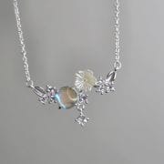 Gargantilla de esfera aqua y Flores