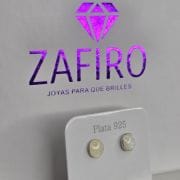 Aros pasantes nacar de plata 925