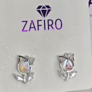 Aros pasantes tulipán Tornazol de plata