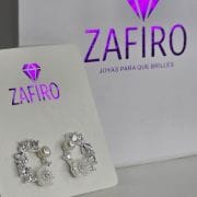 Aros calados punto de luz, perla cubics pasantes