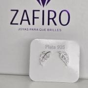 Aros hoja pasantes de plata 925