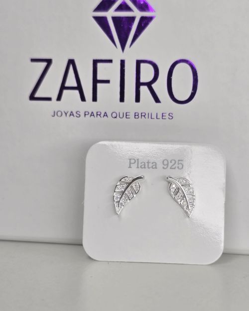 Aros hoja pasantes de plata 925