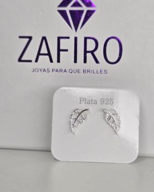 Aros hoja pasantes de plata 925