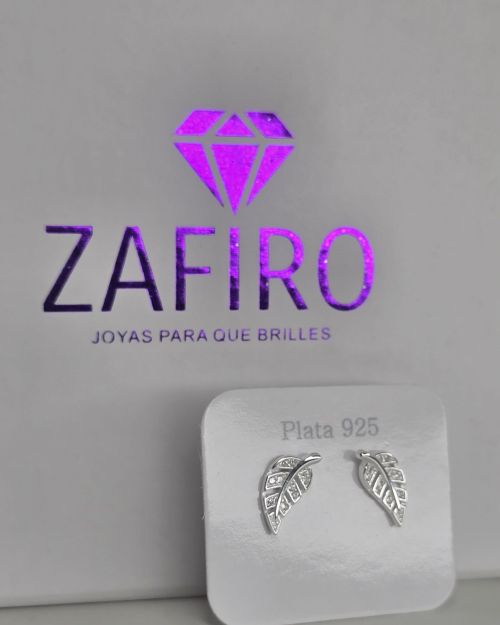 Aros hoja pasantes de plata 925