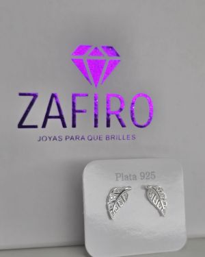 Aros hoja pasantes de plata 925
