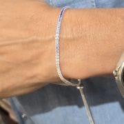 Pulsera tenis REGULABLE de plata degradé de azules