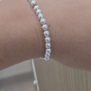 Pulsera bolas de plata regulable 5MM