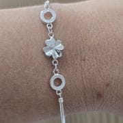 Pulsera de treboles plata