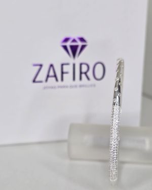 Pulsera esclava de puntos de luz pave Plata 925