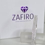 Esclava con cubics y pave rigida de plata