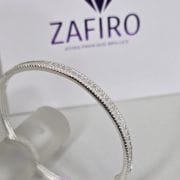 Esclava con cubics y pave rigida de plata