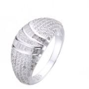 Anillo de plata con cubics y microcubics