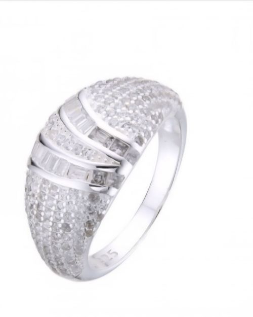 Anillo de plata con cubics y microcubics