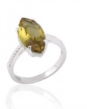 Anillo oval con cubic maiz de Plata925