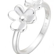 Anillo doble flor de Plata 925