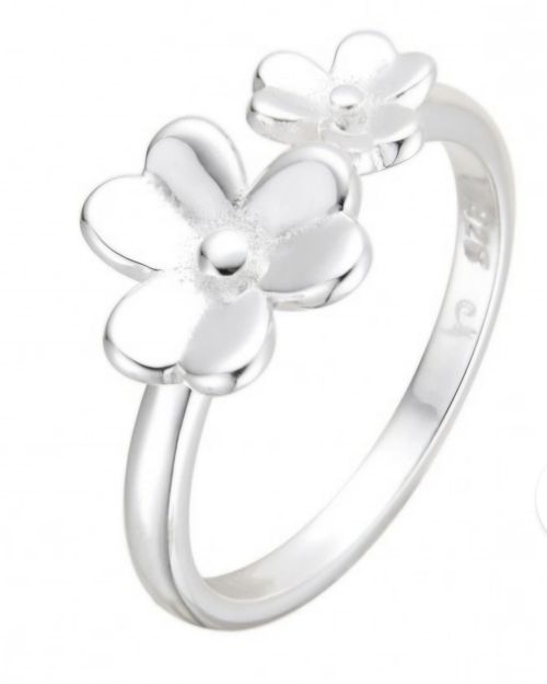 Anillo doble flor de Plata 925