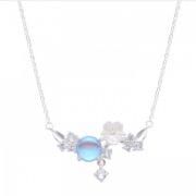 Gargantilla de esfera y flor Plata925