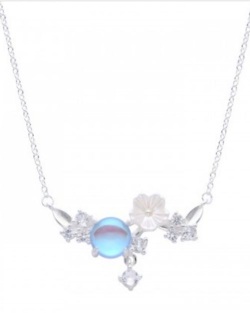 Gargantilla de esfera y flor Plata925