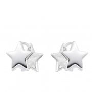 Argollitas de estrellas plata lisa 9 mm