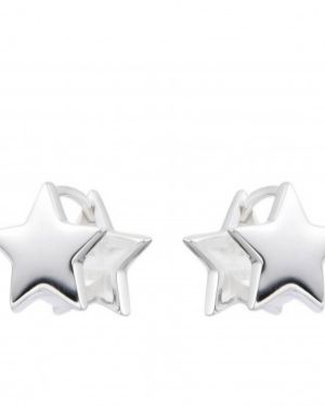 Argollitas de estrellas plata lisa 9 mm