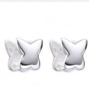 Argollas lisas de Plata Mariposas