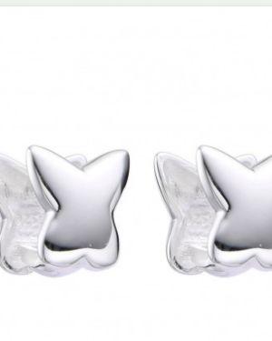 Argollas lisas de Plata Mariposas