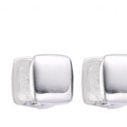 Argollas lisas de plata 925 cuadradas