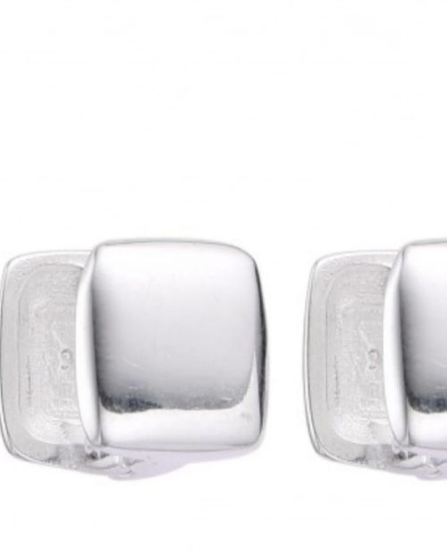 Argollas lisas de plata 925 cuadradas