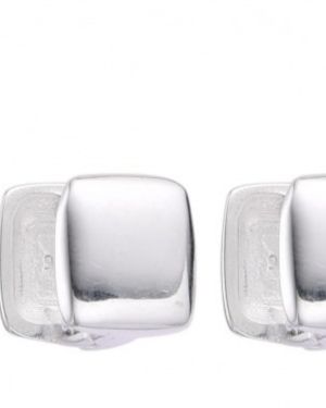 Argollas lisas de plata 925 cuadradas