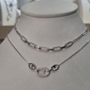 Importante cadena forcet rodinada de plata