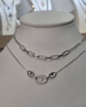 Importante cadena forcet rodinada de plata